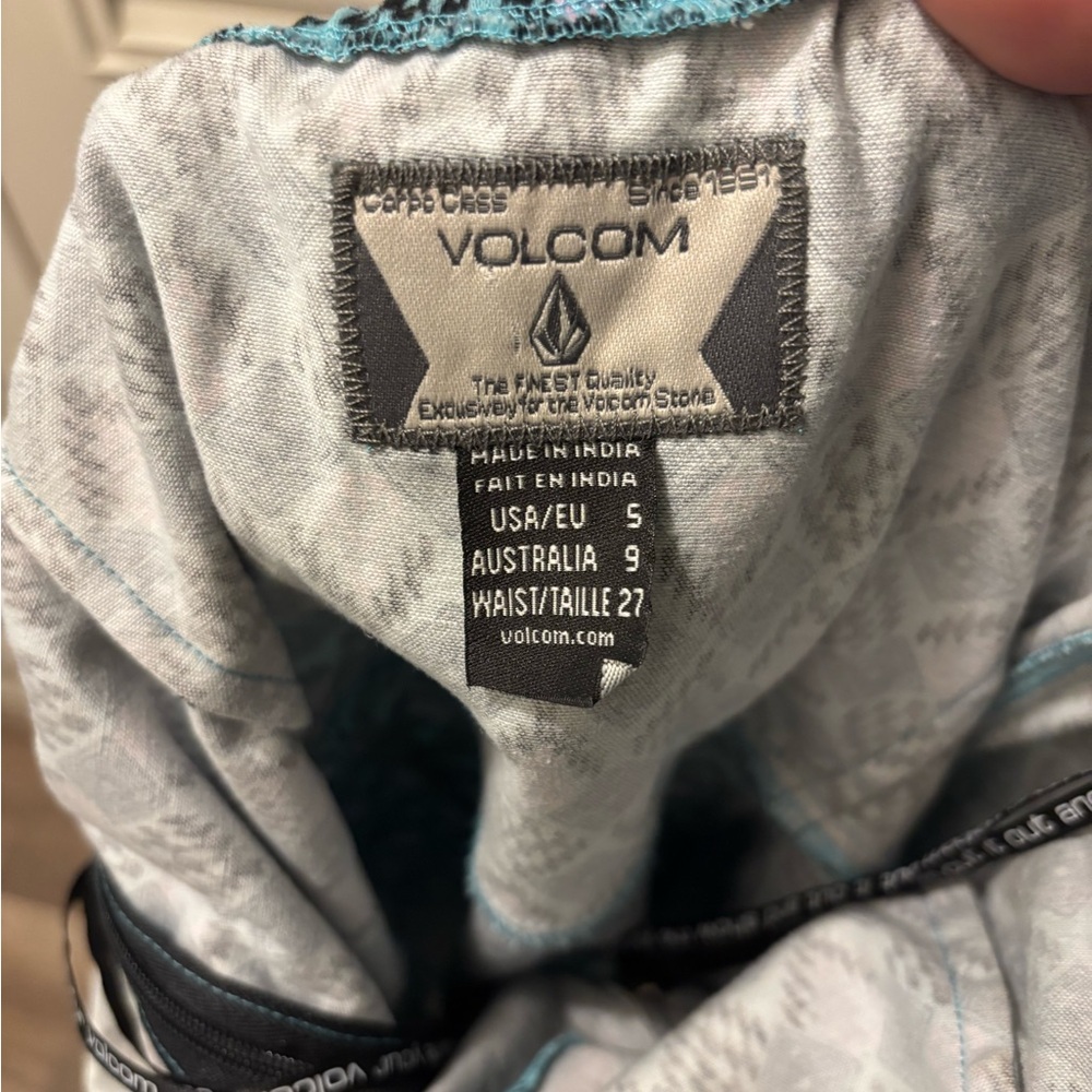 Volcom Gray And Blue Patterned Strapless Mini Dre… - image 2